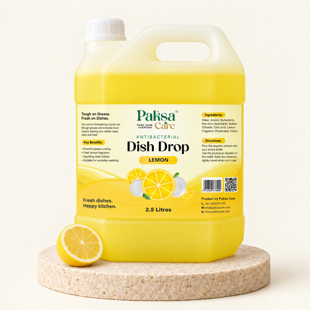 PaksaCare Antibacterial Dish Drop Lemon 2.5 Litres PaksaCare Antibacterial Dish Drop Lemon 2.5 litre can